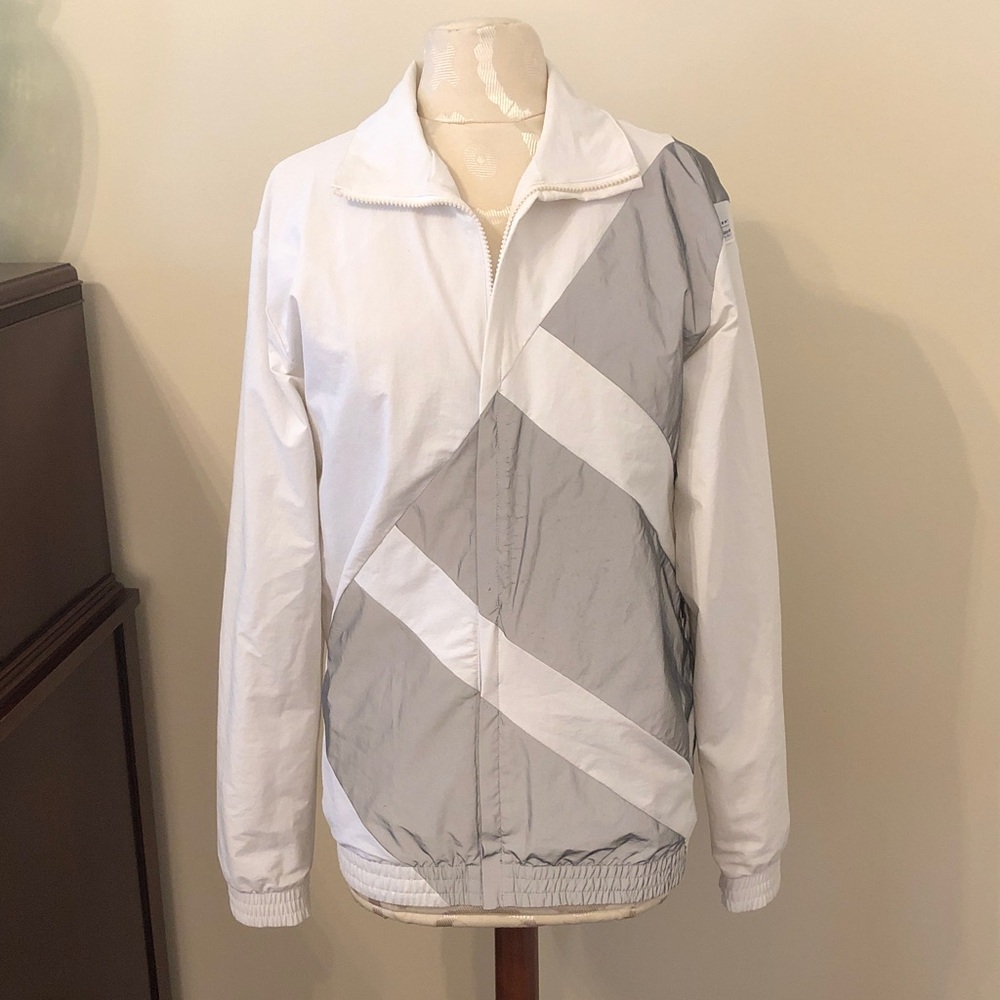 EUC Adidas Equipment Black & White Color Block Mesh Lined Zip Track Jacket XL